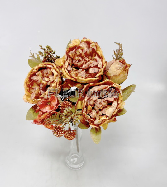 Kytice pivoňka  x8  47cm