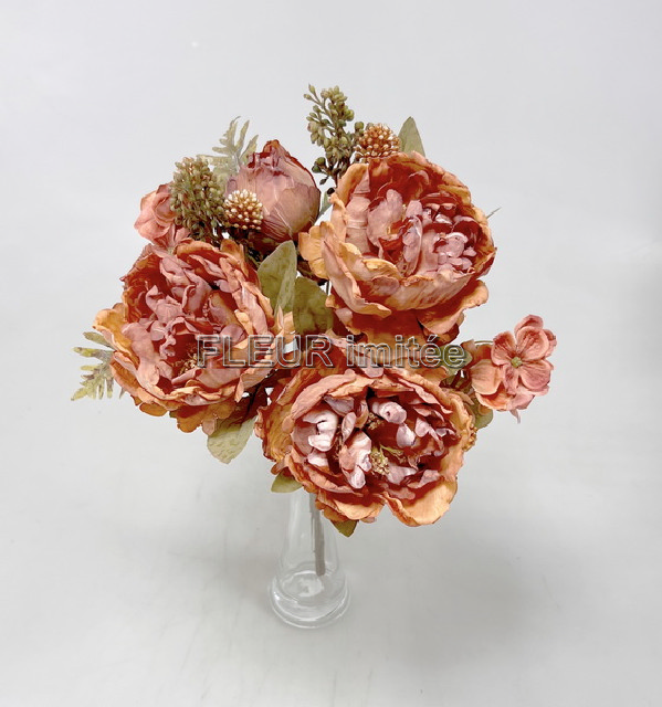 Kytice pivoňka  x8  47cm