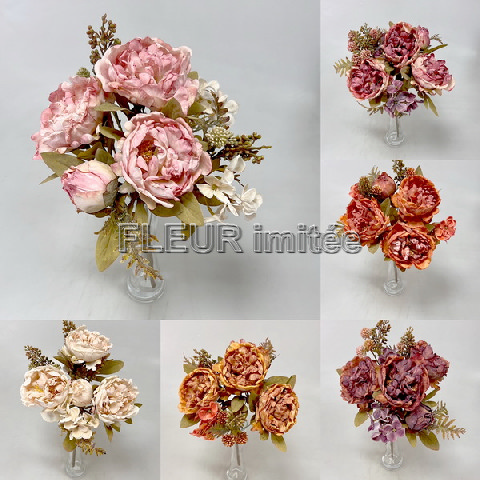 Kytice pivoňka  x8  47cm