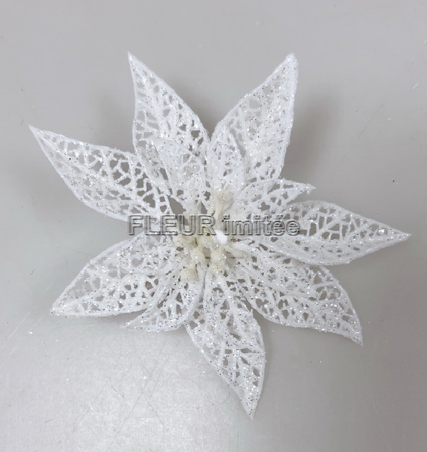 Poinsettia 9cm klips  metal.12/60