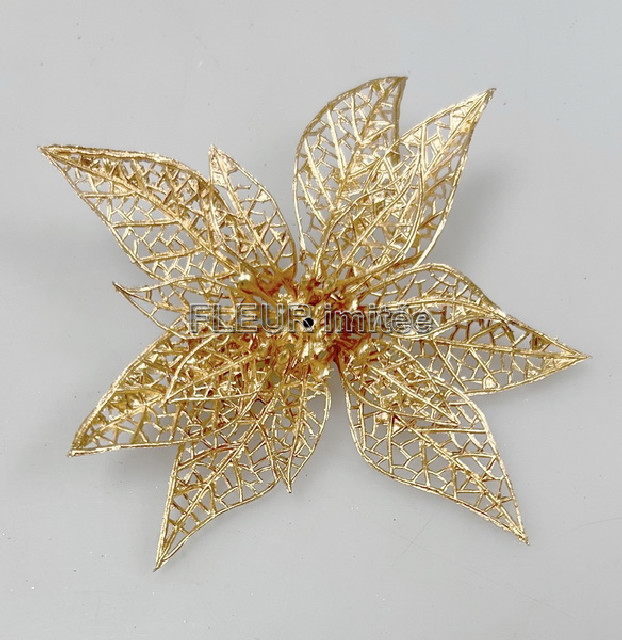 Poinsettia 9cm klips  metal.12/60
