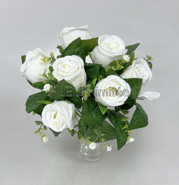 Kytice růže x7 s gyps.29cm 24/144