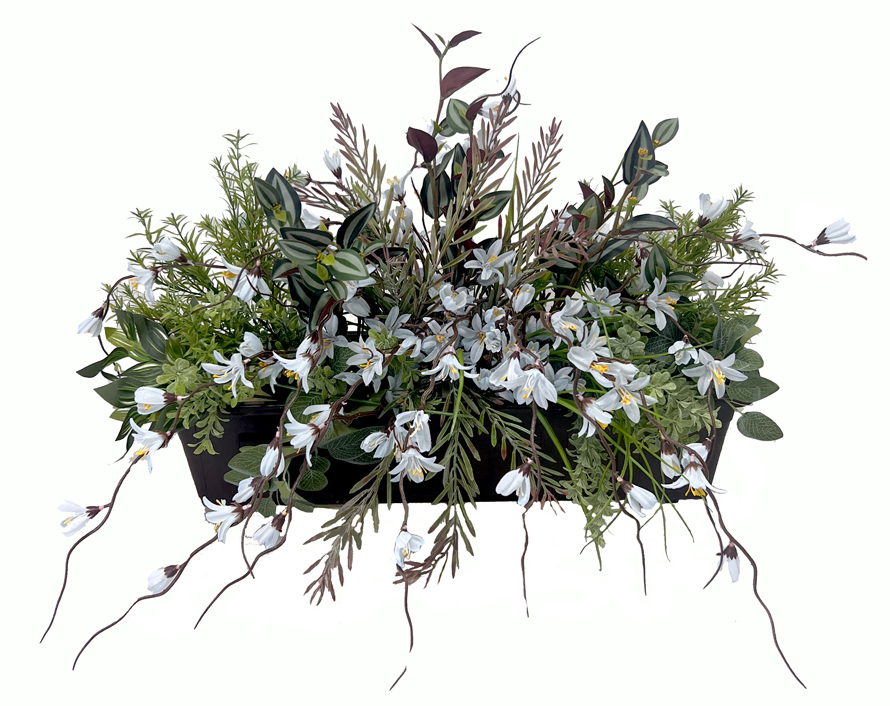 Truhlík zeleň s květy 60cm