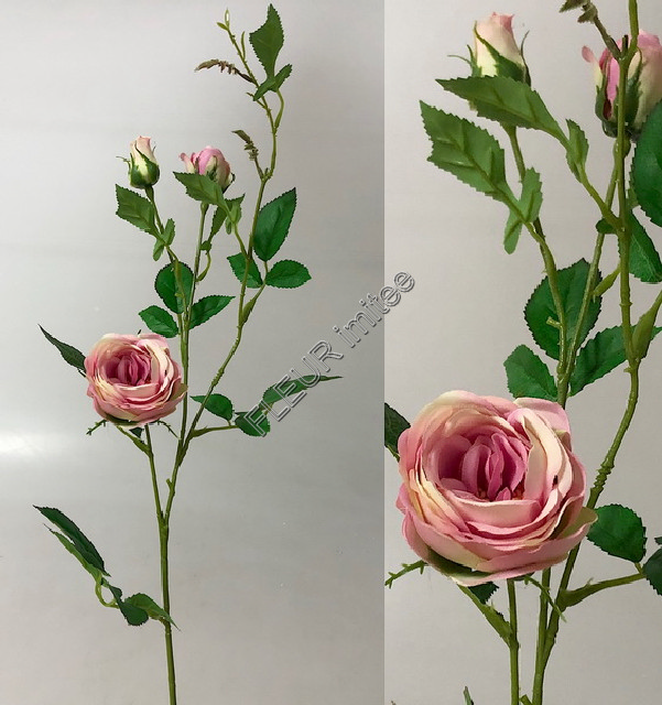 Větev růže x3  75cm  6/72