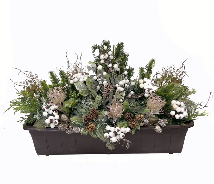 Vánoční deco 60x40cm truhlík plast