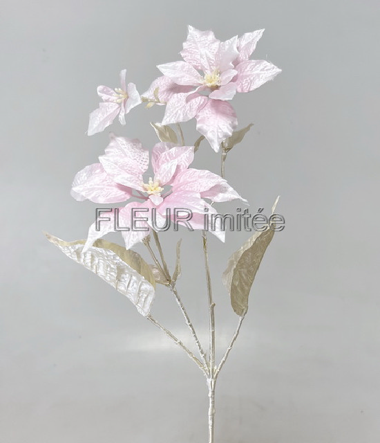 Poinsettia x3  Pearl 70cm 24/96
